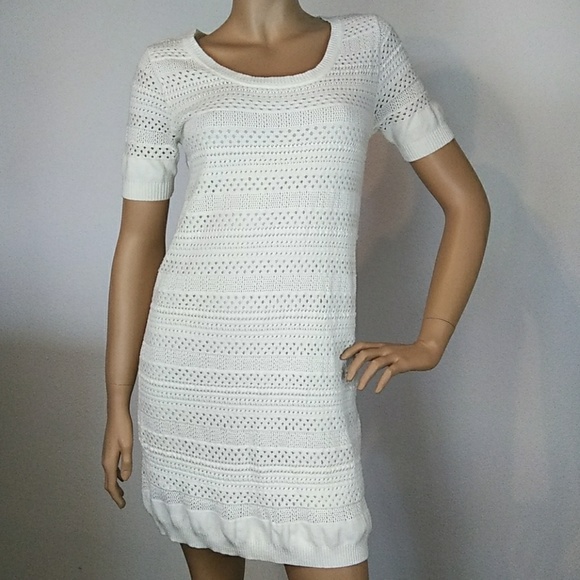 Mango Dresses Nwt Mango Crochet Cotton Cream White Knit Dress M